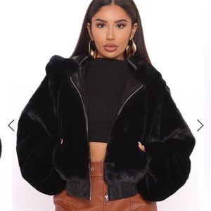 NWT Sold Out Black Furry Jacket